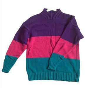 90s Vintage Color block Sweater